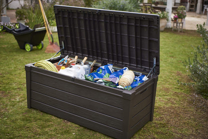 Keter Brightwood Garten Kissenbox – Braun 455L Wetterfest