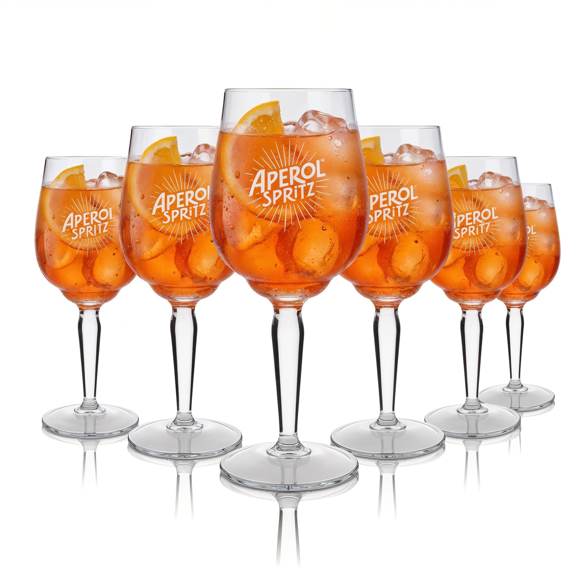 Aperol Spritz Gläser Set 6 Stück, Original Cocktailgläser von Rastal aus Glas mit Logo-Aufdruck
