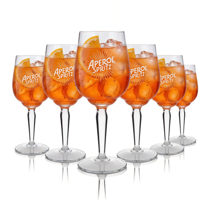 Aperol Spritz Gläser Set 6 Stück, Original Cocktailgläser von Rastal aus Glas mit Logo-Aufdruck