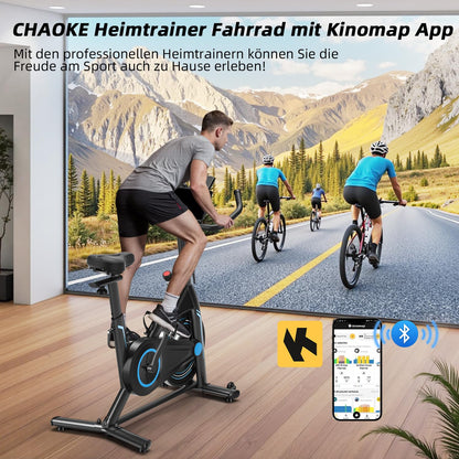 CHAOKE Profi Heimtrainer Fahrrad – App, Leise & Magnetwiderstand