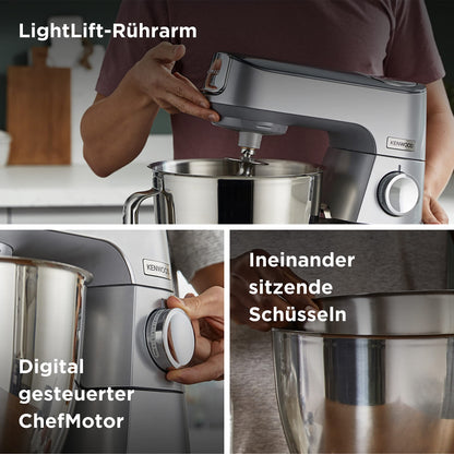 Kenwood Titanium Chef Baker KVC85.004SI Küchenmaschine Waage Silber