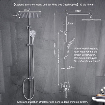 Görbach Edelstahl Duschsystem SJ-E3030CP Regendusche - Chrom