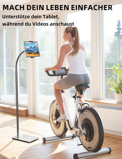 LanPavilion Tablet-Bodenständer, 360 Grad drehbar, Metall-Schwanenhals