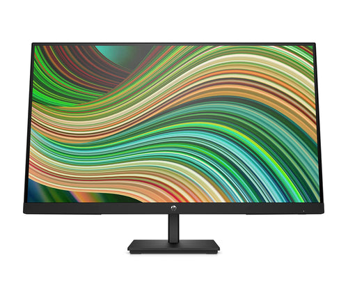 HP V27ie G5 Monitor. 27 Zoll, schwarz. Zeigt Inhalte in FHD mit 75 Hz für Arbeitsplatz und Entertainment.