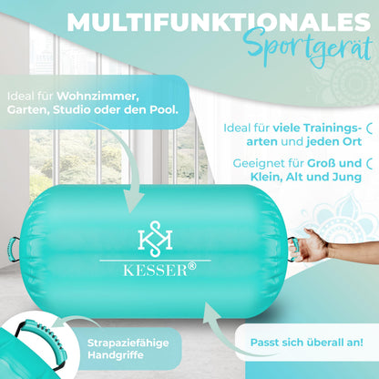 KESSER Airtrack Airrolle aufblasbar mit Luftpumpe & Tragetasche