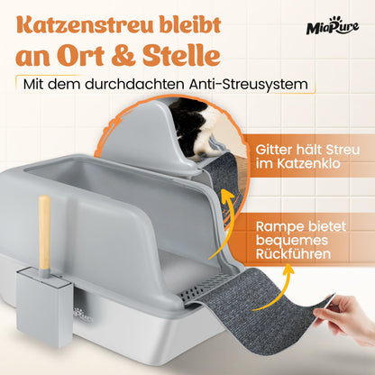 MiaPure® Edelstahl Katzenklo XXL – Katzentoilette für grosse Katzen