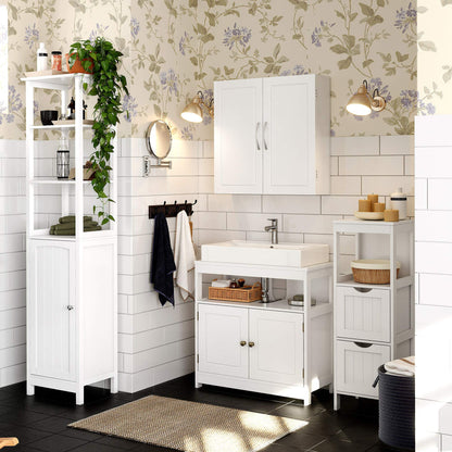 VASAGLE Badezimmerschrank BBC320W01 Wandschrank, verstellbare Ablagen