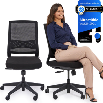 VALKENSTOL M2 Ergonomischer Bürostuhl – ohne Armlehne, Kopfstütze