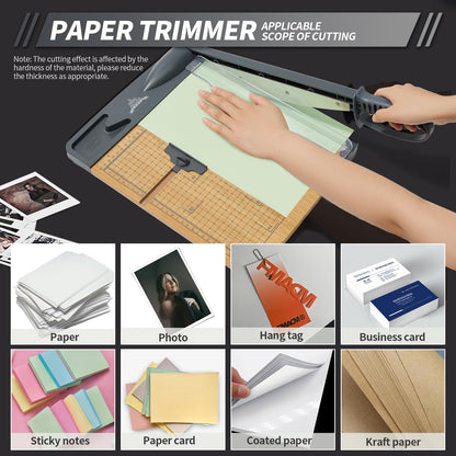 JIELISI Holz-Guillotine-Papierschneider Manuell – 32 Blatt A4