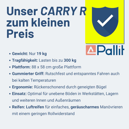 Pallit Carry-R Transportwagen klappbar 300kg Luftbereifung