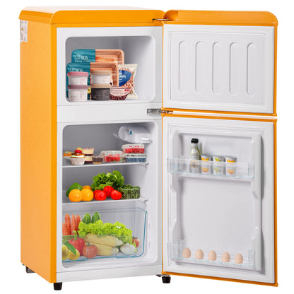 Merax Retro Mini Kühlschrank Gefrierkombination Zweitürig - Gelb