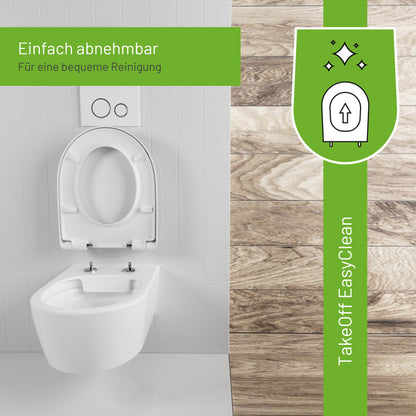 LUVETT® Toilettendeckel D-Form mit Absenkautomatik, Weiss