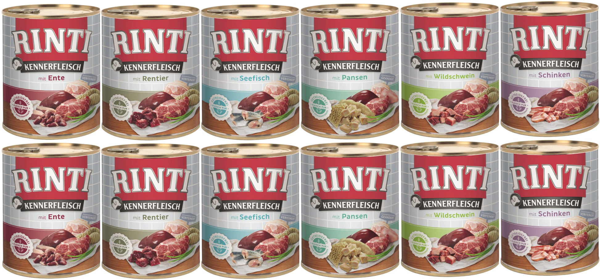 Rinti Hundefutter Nassfutter Mischpaket Multipack 2, Mix (12 x 800 g)