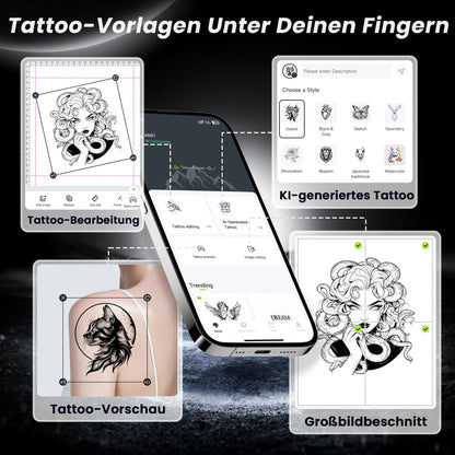 TATTMUSE A887 Tattoo Drucker Bluetooth mit 10 Blatt Transferpapier