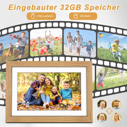 Digitaler Bilderrahmen Holz WLAN 10.1 Zoll – 32GB Eichenholz