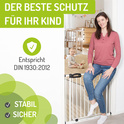 BOMI Merle Kindertreppengitter – XXL, 93-101 cm, Weiss