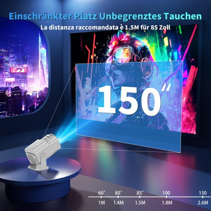 Smart Mini Beamer 4K Full HD Android Projektor – Weiss