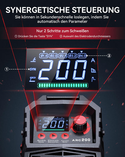 ARCCAPTAIN ARC 200 Schweissgerät – 200A Lift Wig Elektrode