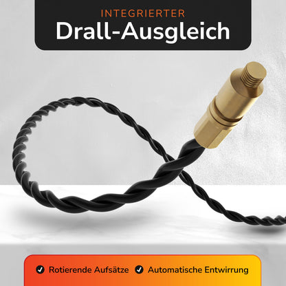 Capritool Kabeleinziehhilfe 30 m – Einziehfeder mit 5 Adaptern