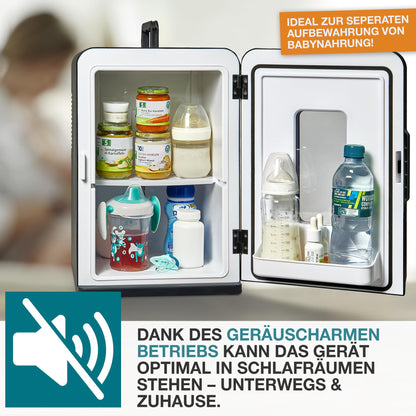 TOM 2in1 Mini Kühlschrank Kühl- & Heizfunktion - 15L Schwarz/Mint