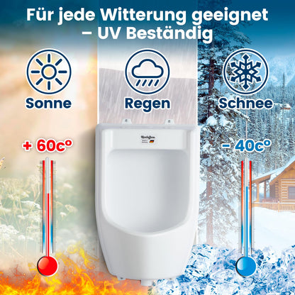 Kunststoff Pissoir Wandurinal Herren – Weiss PVC inkl. Schlauch