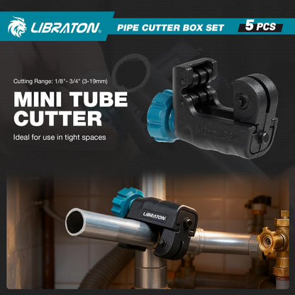 LIBRATON Rohrschneider Set 3-50 mm für Kupfer, PEX und PVC