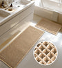 Furicher Badteppich Set 2-teilig, rutschfest, waschbar, Boho-Stil mit 3D-Waffeltextur