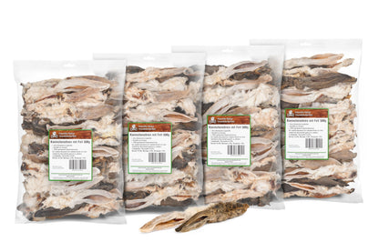 Kaureks Natur Hundeleckerlies Kaninchenohren mit Fell 2 kg – getrocknete Ohren als Kausnack für Hunde