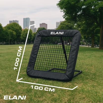 ELANI Fussball Rebounder 1x1m mit Schutzrand – Für sicheren Stand