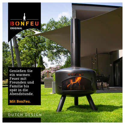 BonFeu BonGiro outdoor Terrassenofen Feuersäule - schwarz