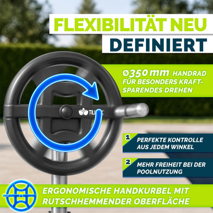 tillvex Pool Aufroller 3-5,70 m mit Vollgummireifen und Thermometer