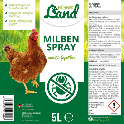 HÜHNER Land Milbenspray Hühner XL Set 6L inkl. Sprühflasche
