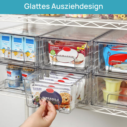 Vtopmart Aufbewahrungsschubladen 4er-Set, stapelbar, transparent
