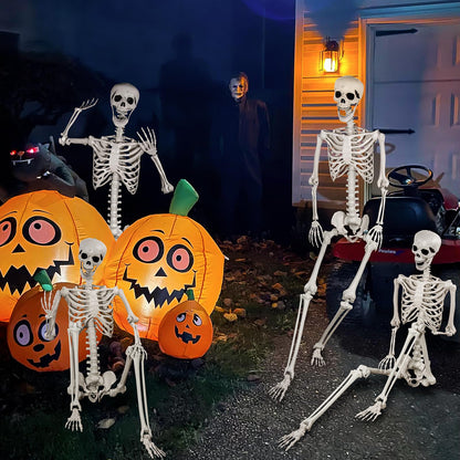 HorrorHaus 180cm Posierbares Ganzkörper Skelett – Halloween Deko 180-1P