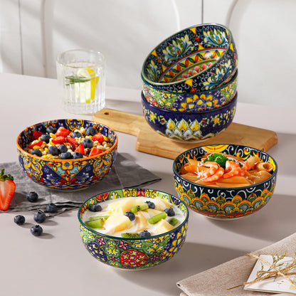 vancasso SIMI Müslischalen Set aus Porzellan, 6-teilig, mehrfarbig