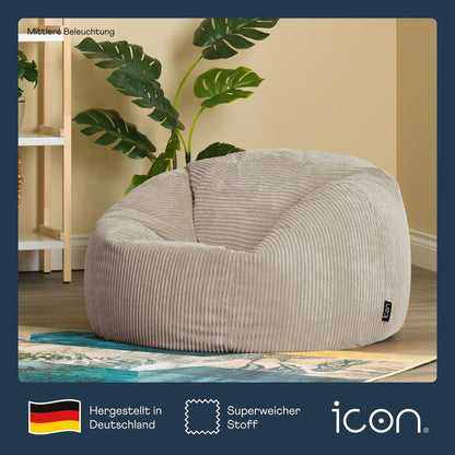 Icon Kingston Sitzsack & Lounge Sessel Cord – Beige