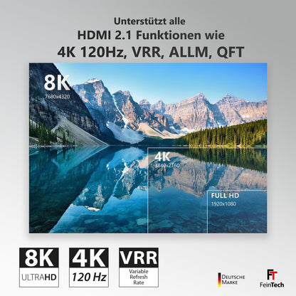 FeinTech VSW12100 HDMI 2.1 Switch 2 in 1 Out 4K 120Hz 8K 60Hz 48Gbps