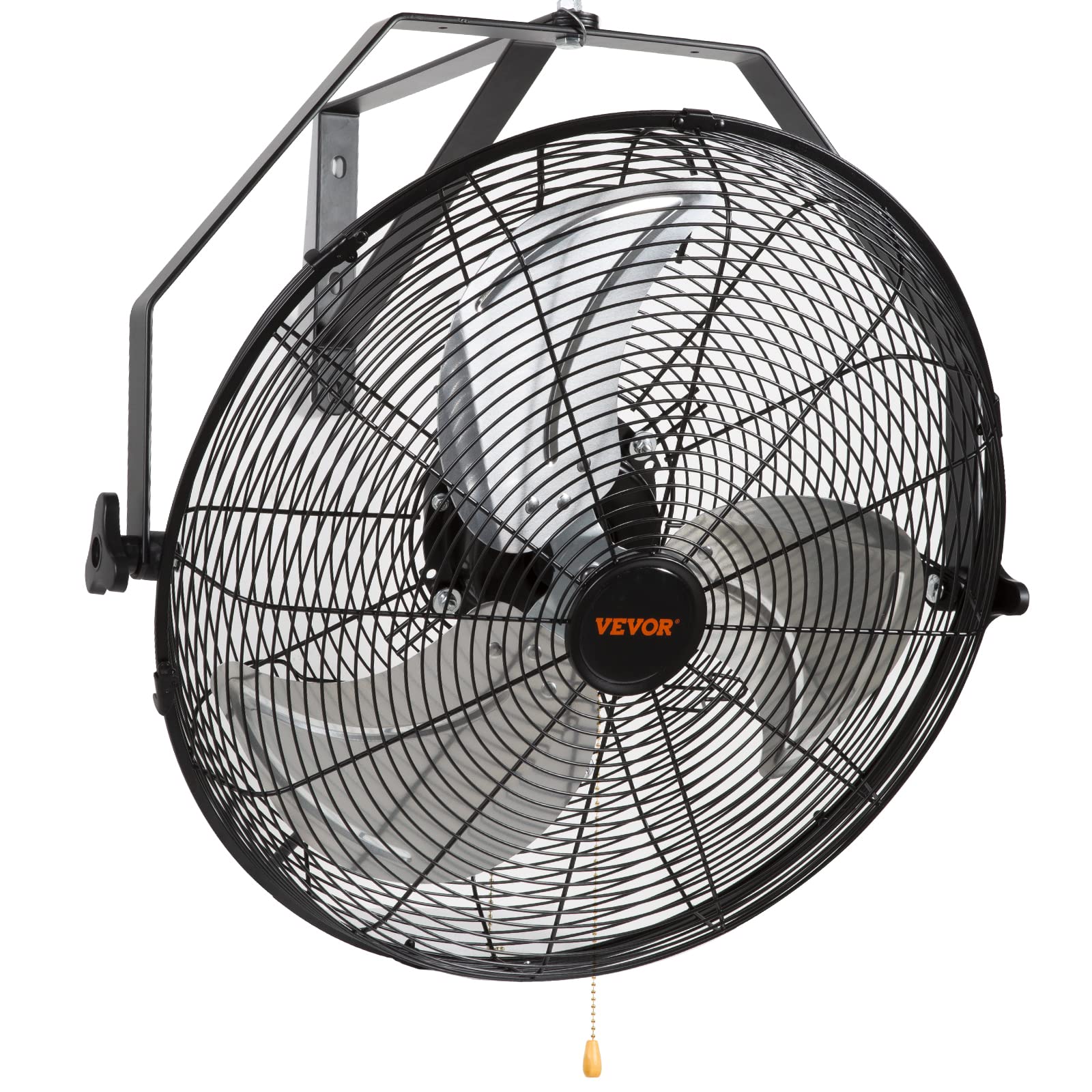 VEVOR Wandventilator 57 cm, oszillierend, IP44, 3 Stufen, schwarz – Ganzmetallgehäuse mit Aluminiumblättern zur Wandmontage