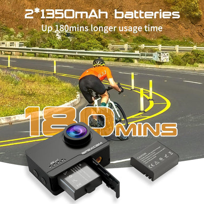 Apexcam M90 Action Cam 4K 60FPS 64MP wasserdicht mit 128GB Karte