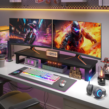 OYRREU Monitorerhöhung CS006 für 2 Monitore, 91x26 cm, schwarz