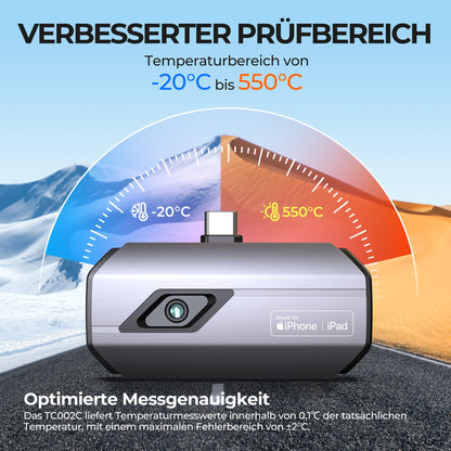 TOPDON TC002C Wärmebildkamera für iOS Typ-C - 256x192 IR