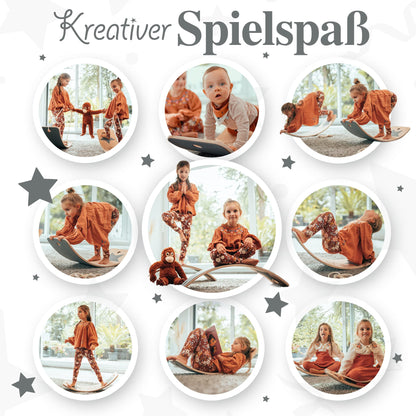Kids Woody Star Balance Board Kinder Wackelbrett Holz 80x30cm