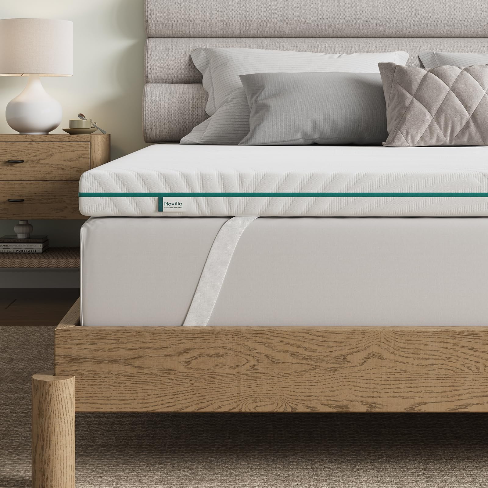 Novilla Matratzentopper 140x200 cm Gel-Memory-Foam 7,5 cm – Schlafauflage für Bett, Sofa und Wohnwagen