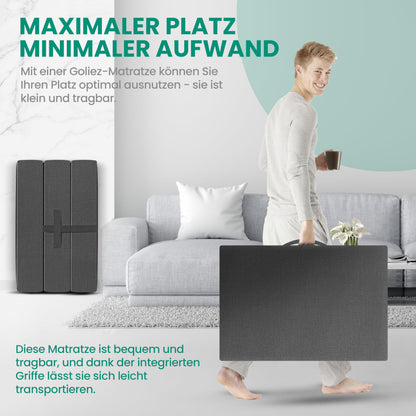 Goliez Klappmatratze Schaumstoff Grau Einzel 195x80x10cm