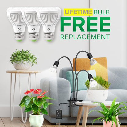 SANSI LED Pflanzenlampe 450W Vollspektrum 3-Schwanenhals mit Timer