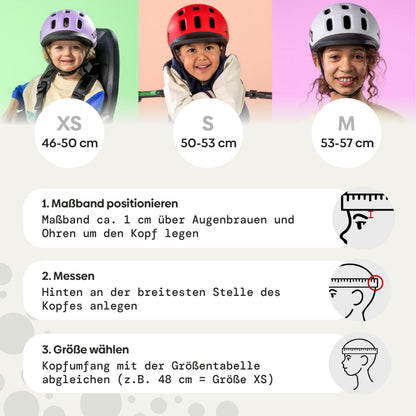 woom READY Kinder-Fahrradhelm, Pale Grey, Grösse S (50–53 cm)
