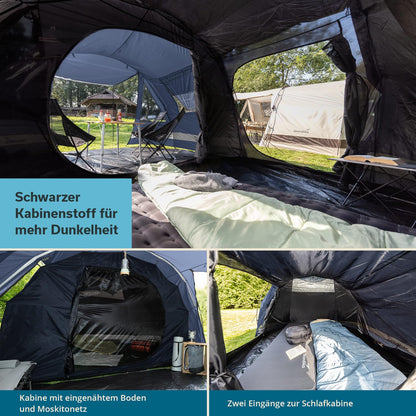 Skandika Kambo Tunnelzelt 4 Personen, Campingzelt mit Schlafkabine