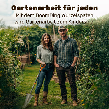 BoomDing Wurzelspaten mit Sägezahn-Handschaufel Set, Carbonstahl