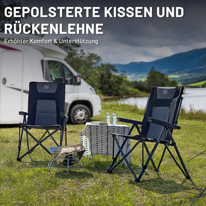 TIMBER RIDGE Campingstuhl faltbar – hohe Lehne, 260 KG, 4 Pos.