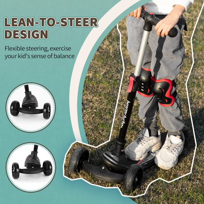 besrey Dreirad Kinder Roller – Faltbar, mit LED Leuchträdern